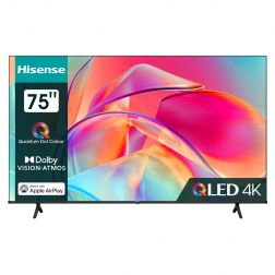 Hisense Smart TV 75 Inch 4K, UHD, QuantumDot, HDR10+, Smooth motion,DTS,Game mode,Voice control,DolbyVision,DolbyAtmos - 75E7KQ