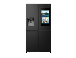 Hisense Smart Screen Refrigerator Side by Side ,538 L,12.3 Cu.ft, Freezer 6.7 Cu.ft, Inverter, Ice maker, Black