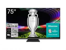 Hisense Smart TV 75 Inch, Miniled,QLED,144Hz,Airplay2,Voice command,VRR 144 Hz,ALLM,FreeSync Premium - 75U8K