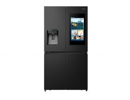 Hisense Smart Screen Refrigerator Side by Side ,538 L,12.3 Cu.ft, Freezer 6.7 Cu.ft, Inverter, Ice maker, Black